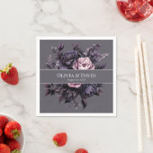 Gothic Plum Florale Hochzeitsservietten Serviette (Beispiel)