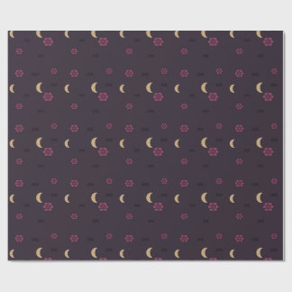 Gothic Plum-Rosen- und Fledermausmuster Geschenkpapier