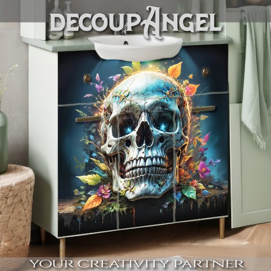 Gothic Pop Skull - Decoupage - Seidenpapier