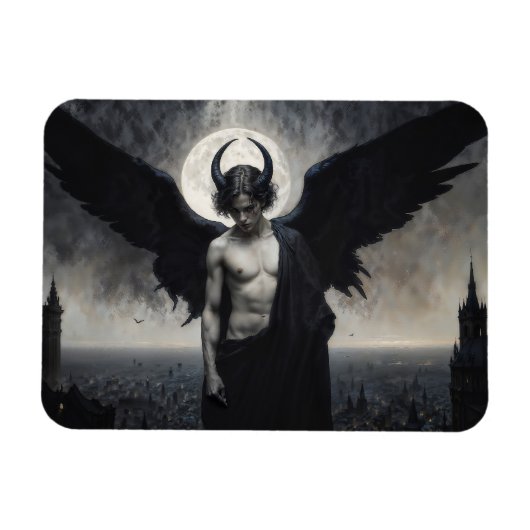 Gothic Portrait of Lord Lucifer Magnet (Horizontal)