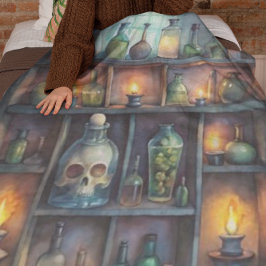 Gothic Potion Flaschen - Dunkle Apotheke Fleecedecke
