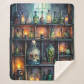 Gothic Potion Flaschen - Dunkle Apotheke Sherpadecke (Vorderseite)