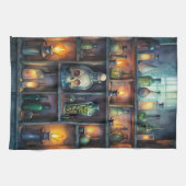 Gothic Potion Flaschen - Dunkle Fantasie Hexe Geschirrtuch (Horizontal)
