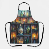 Gothic Potion Flaschen - Dunkle Fantasie Hexe Schürze (Vorderseite)