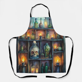 Gothic Potion Flaschen - Dunkle Fantasie Hexe Schürze