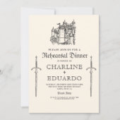 Gothic Probe Dinner Black Silver Einladung (Vorderseite)