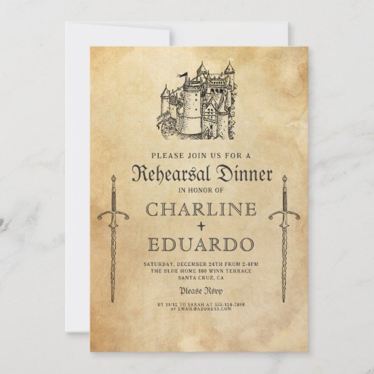 Gothic Probe Dinner Black Silver Einladung (Vorderseite)