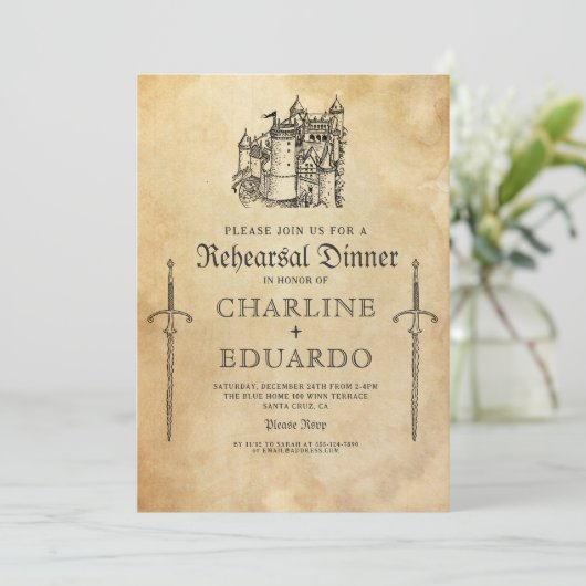 Gothic Probe Dinner Black Silver Einladung (Stehend Vorderseite)