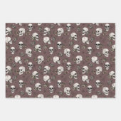Gothic Pum Lila Skulls and Stripes Halloween Geschenkpapier Set (Vorderseite 3)