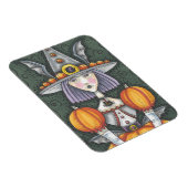 GOTHIC PUMPKIN WITCH HALLOWEEN FOLK ART MAGNET (Rechte Seite)