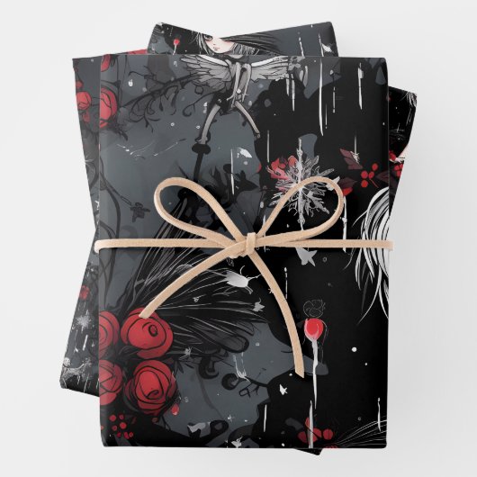Gothic Punk Alternative Christmas Fairy Geschenkpapier Set (Beispiel)