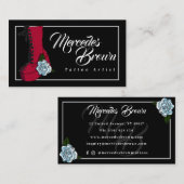 Gothic Punk Boot Rose Black Tattoo Artist Visitenkarte (Vorne/Hinten)