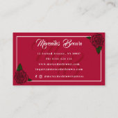 Gothic Punk Boot Rose Red Tattoo Artist Visitenkarte (Rückseite)