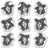 Gothic Punk Halloween Hexe Aufkleber (Vorderseite)