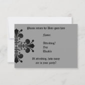 Gothic Punk Royal Lilie uAwg black grau RSVP Karte (Rückseite)