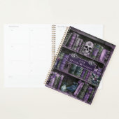 Gothic Purple Bookshelf Skull Personalized Planer (Anzeige)