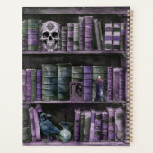 Gothic Purple Bookshelf Skull Personalized Planer (Rückseite)