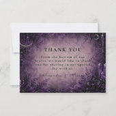 Gothic Purple Goth Hochzeit Dankeskarte (Vorderseite)