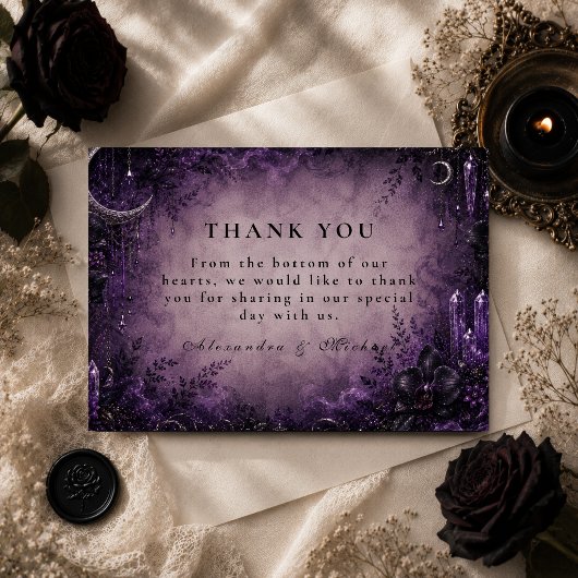 Gothic Purple Goth Hochzeit Dankeskarte