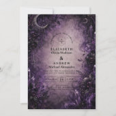 Gothic Purple Goth Hochzeit Einladung (Vorderseite)
