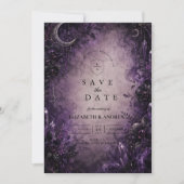Gothic Purple Goth Hochzeit Save The Date (Vorderseite)