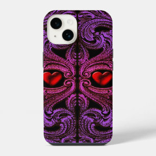 Gothic Purple Ornament Mit Herz iPhone 6 Hülle iPhone 14 Hülle