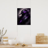 Gothic Purple Raven Wall Art Poster (Küche)