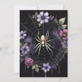 Gothic Purple Spider Floral Web Handfasting Einladung (Rückseite)