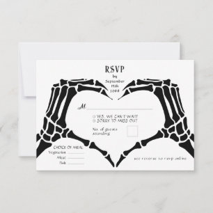 Gothic QR Code Skeleton Hands bis zum Tod Hochzeit RSVP Karte