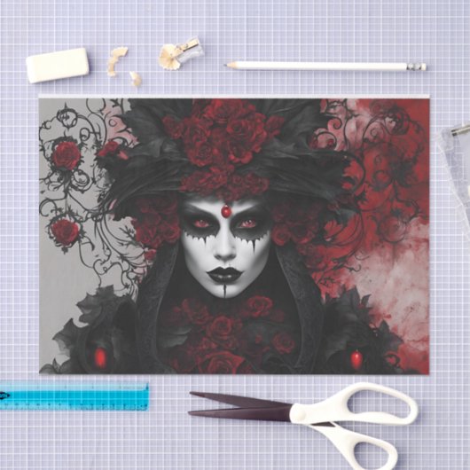 Gothic Queen Halloween Decoupage Seidenpapier (Handwerk)