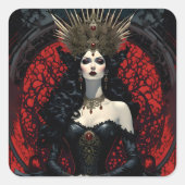 Gothic Queen Quadratischer Aufkleber (Vorderseite)