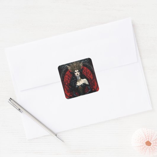 Gothic Queen Quadratischer Aufkleber (Umschlag)