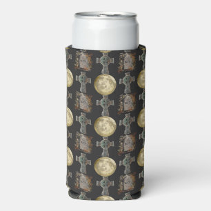 Gothic R.I.P. Grabstein keltisches Kreuz Vollmond Selters Dosenkühler