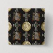 Gothic R.I.P. Headstone Celtic Cross Vollmond Art Button (Vorderseite)