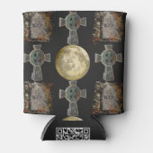 Gothic R.I.P. Headstone Celtic Cross Vollmond Art Dosenkühler (Vorderseite)