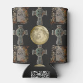 Gothic R.I.P. Headstone Celtic Cross Vollmond Art Dosenkühler (Rückseite)