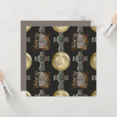 Gothic R.I.P. Headstone Celtic Cross Vollmond Art Karte (Vorderseite/Rückseite Beispiel)