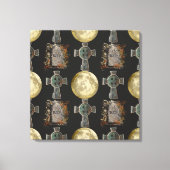 Gothic R.I.P. Headstone Celtic Cross Vollmond Art Leinwanddruck (Vorderseite)
