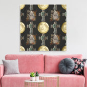 Gothic R.I.P. Headstone Celtic Cross Vollmond Art Leinwanddruck (Insitu (Wohnzimmer))