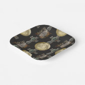 Gothic R.I.P. Headstone Celtic Cross Vollmond Art Pappteller (Gewinkelt)