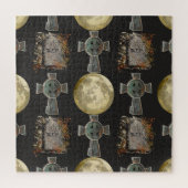 Gothic R.I.P. Headstone Celtic Cross Vollmond Art Puzzle (Vertikal)