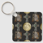 Gothic R.I.P. Headstone Celtic Cross Vollmond Art Schlüsselanhänger (Vorderseite)
