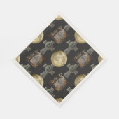 Gothic R.I.P. Headstone Celtic Cross Vollmond Art Serviette (Ecke)