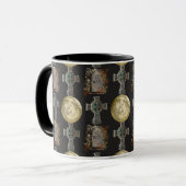 Gothic R.I.P. Headstone Celtic Cross Vollmond Art Tasse (Vorderseite Links)