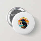 Gothic Rabe Lustiger Halloween-F-Krächz-F-Kaffee Button (Vorne & Hinten)