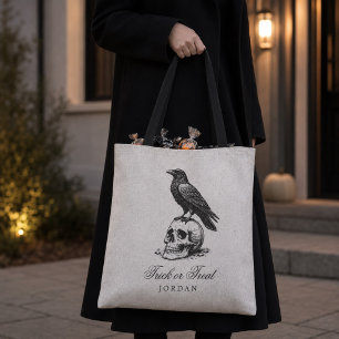 Gothic Raben-Schädel-Halloween-Süßigkeiten-oder-Sa Tasche