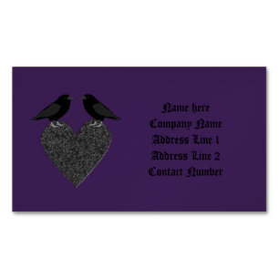 Gothic Raben und Schwarzes Herz Custom Magnetische Visitenkarte
