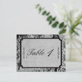 Gothic-Rahmen-Hochzeitszeitszitat der schwarzen Ro Postkarte (Stehend Vorderseite)