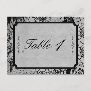 Gothic-Rahmen-Hochzeitszeitszitat der schwarzen Ro Postkarte