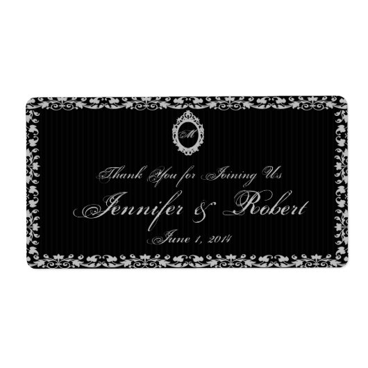 Gothic Rahmen Monogramm Wasserflasche (Vorne)